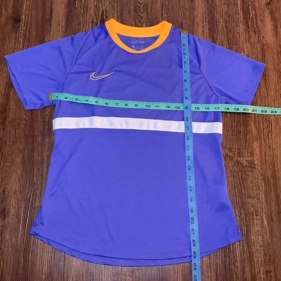 Nike Dri-Fit Athletic T-Shirt Mesh Back Purple & Orange Size Medium - Picture 3 of 9